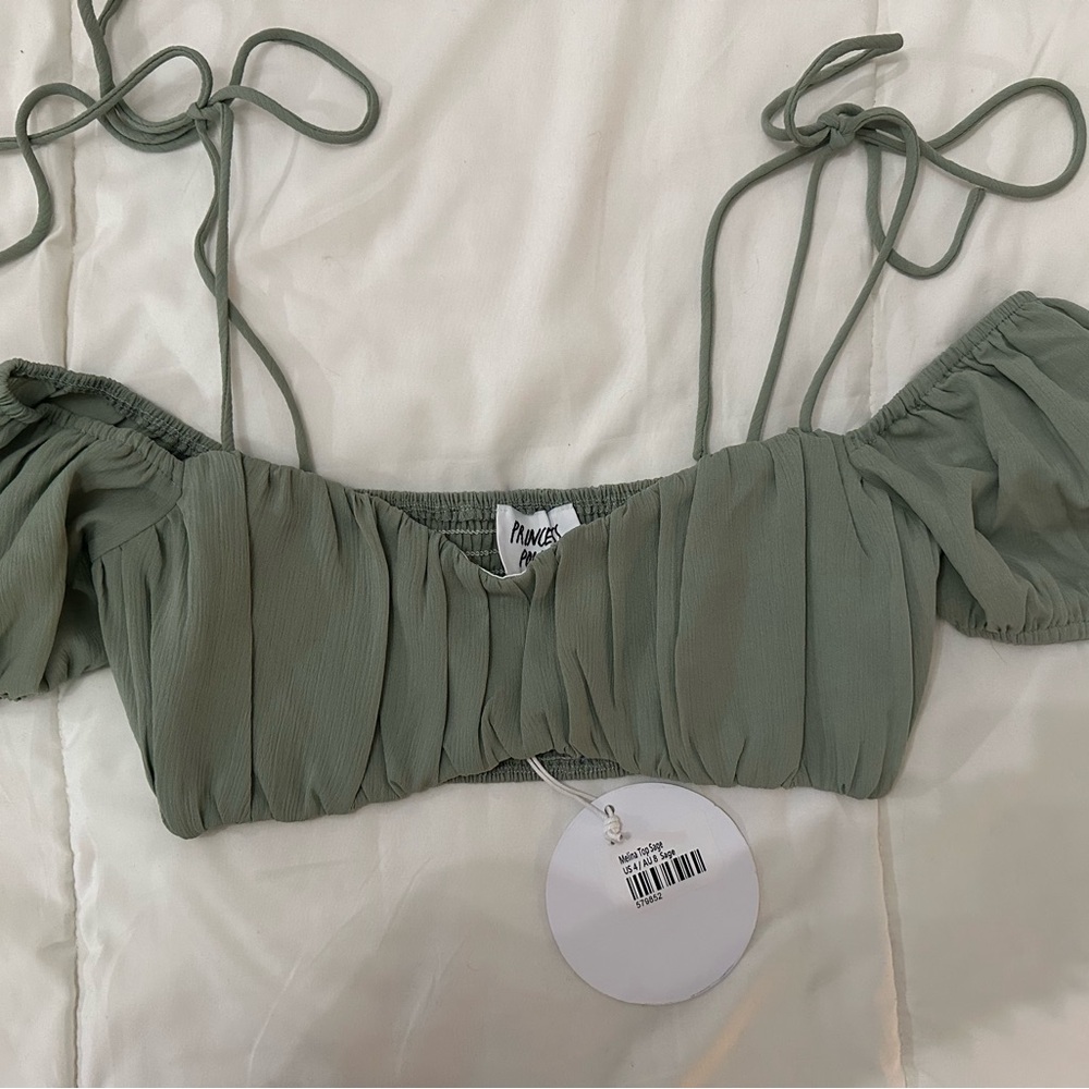 Princess Polly Green Crop Top